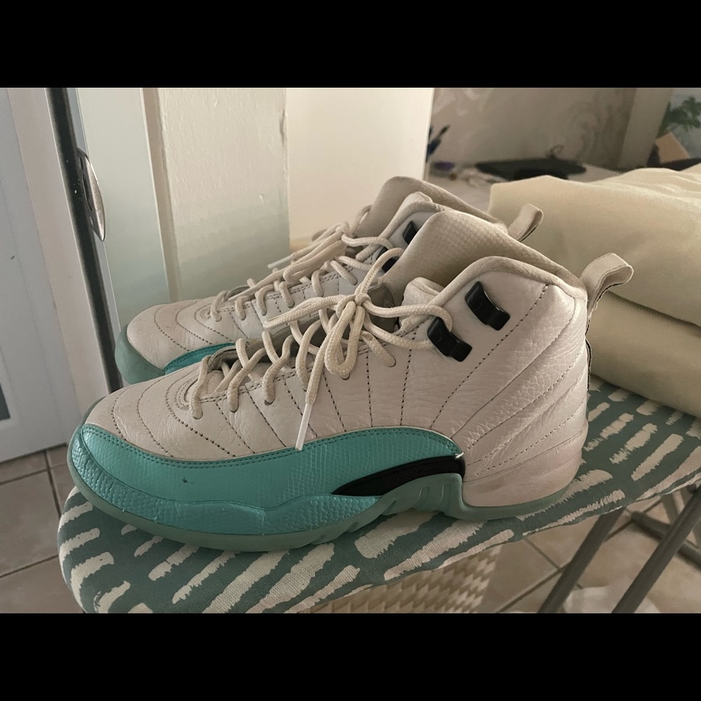 Turquoise and White Jordans
